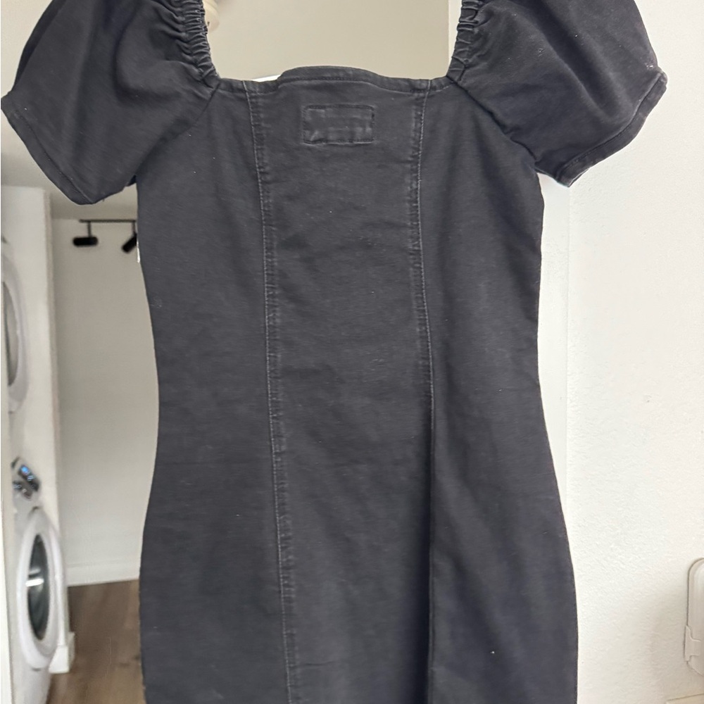 Forever 21 Black Mini Dress with Button Detail - Picture 4 of 4